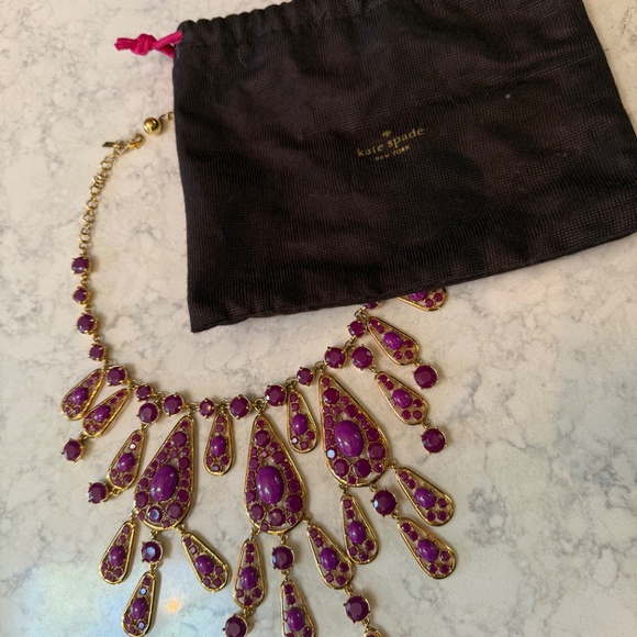 Kate Spade PURPLE Paisley Park Statement Bib Necklace - Never Worn - Picture 4 of 5